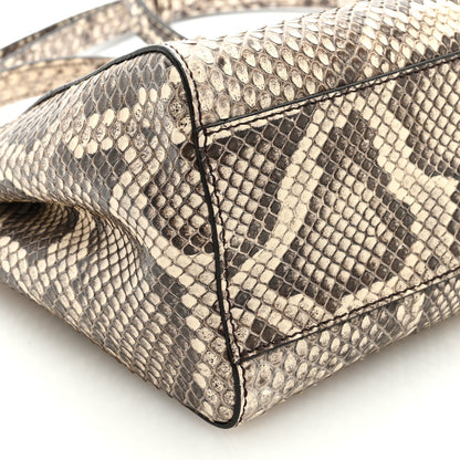 Fendi Snakeskin Shiny Nappa Mini Peekaboo Iconic Satchel Daisy Roccia Camelia 8 of 9