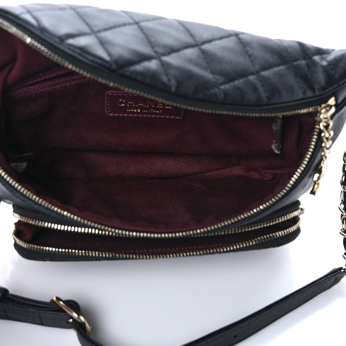 Caviar Quilted Business Affinity Waist Belt Bag Black