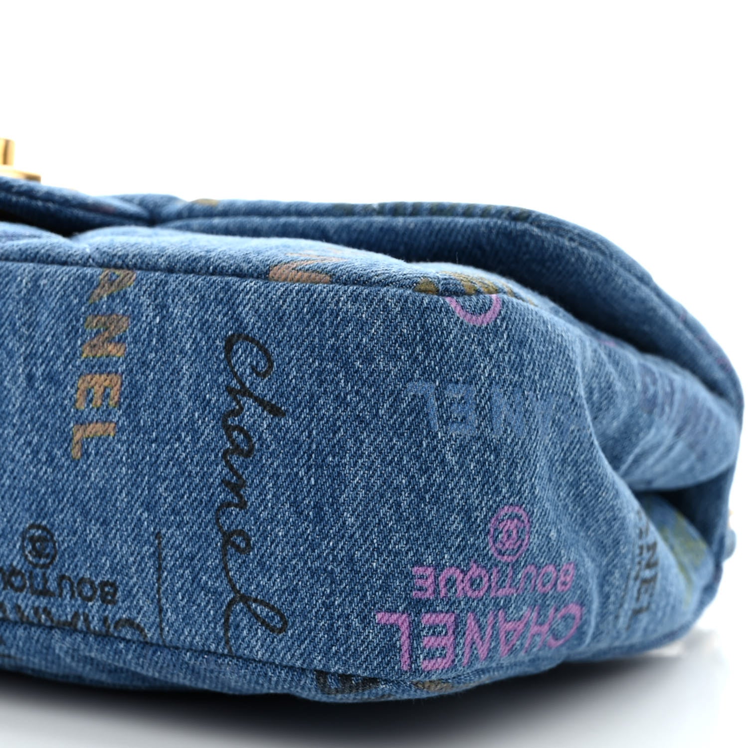 Chanel Denim Quilted Denim Large Mood Flap Blue Multicolor 10 of 11