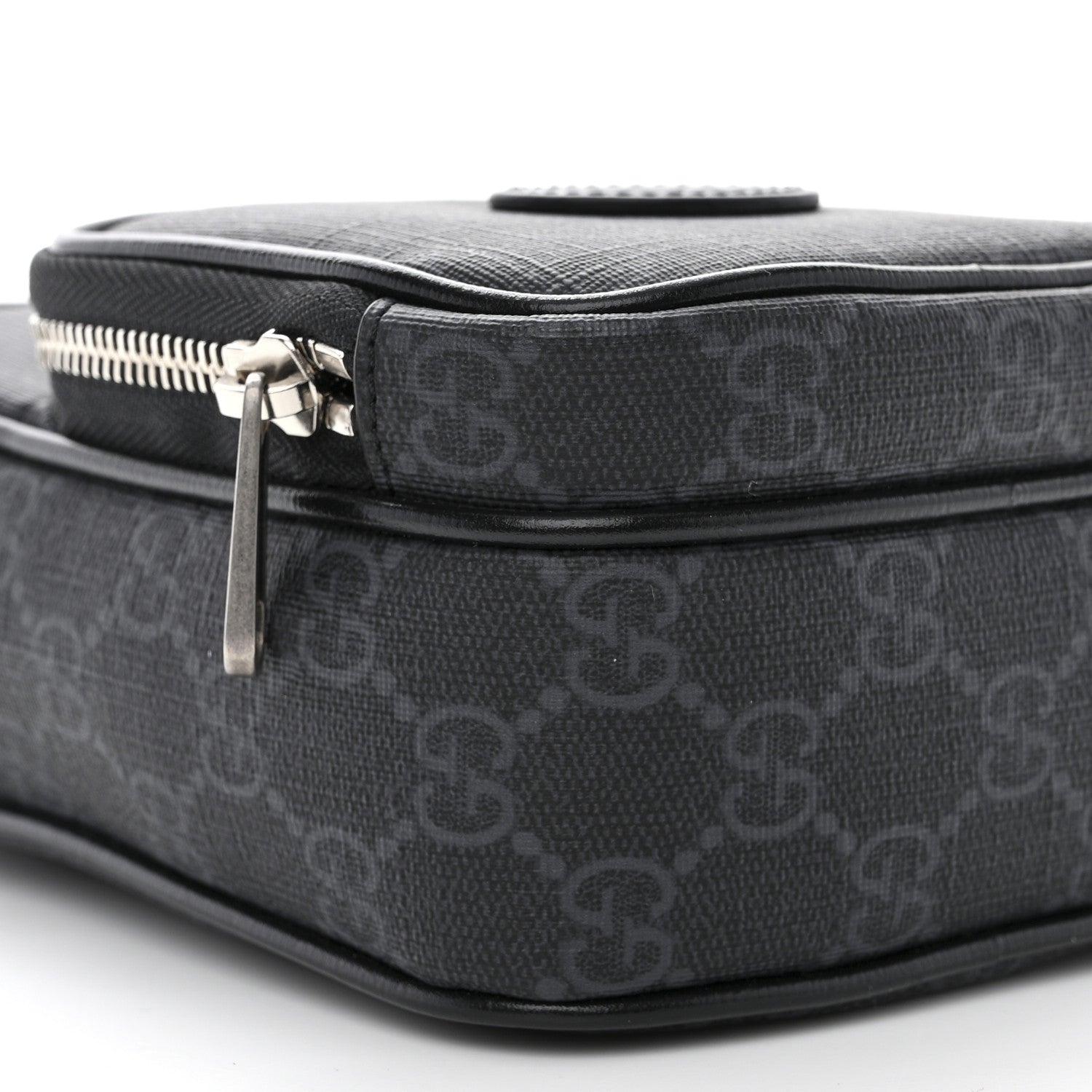 Gucci GG Supreme Monogram Azalea Calfskin Mini Retro Interlocking G Bag Black 10 of 11