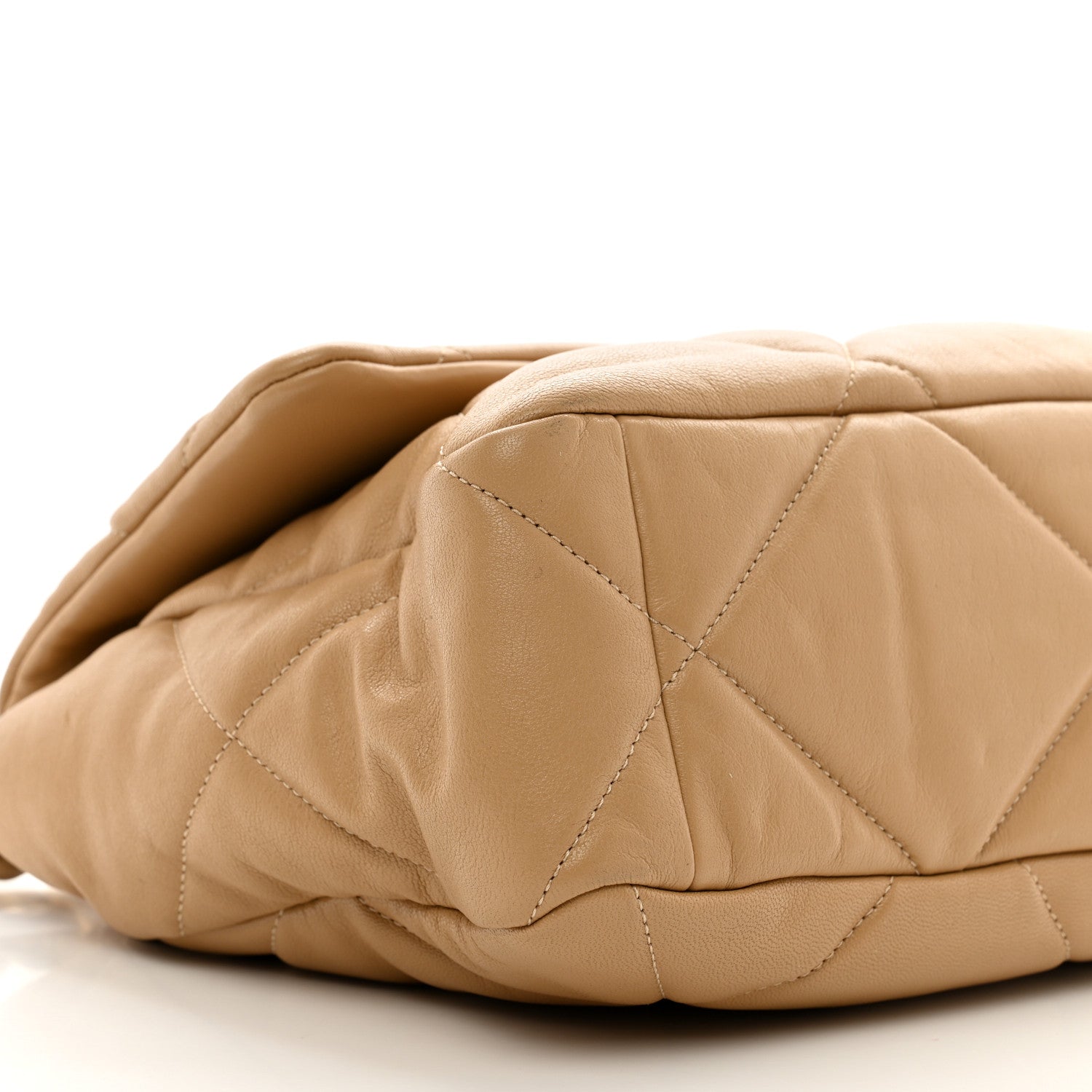 Chanel Lambskin Quilted Large Chanel 19 Flap Dark Beige 9 of 10