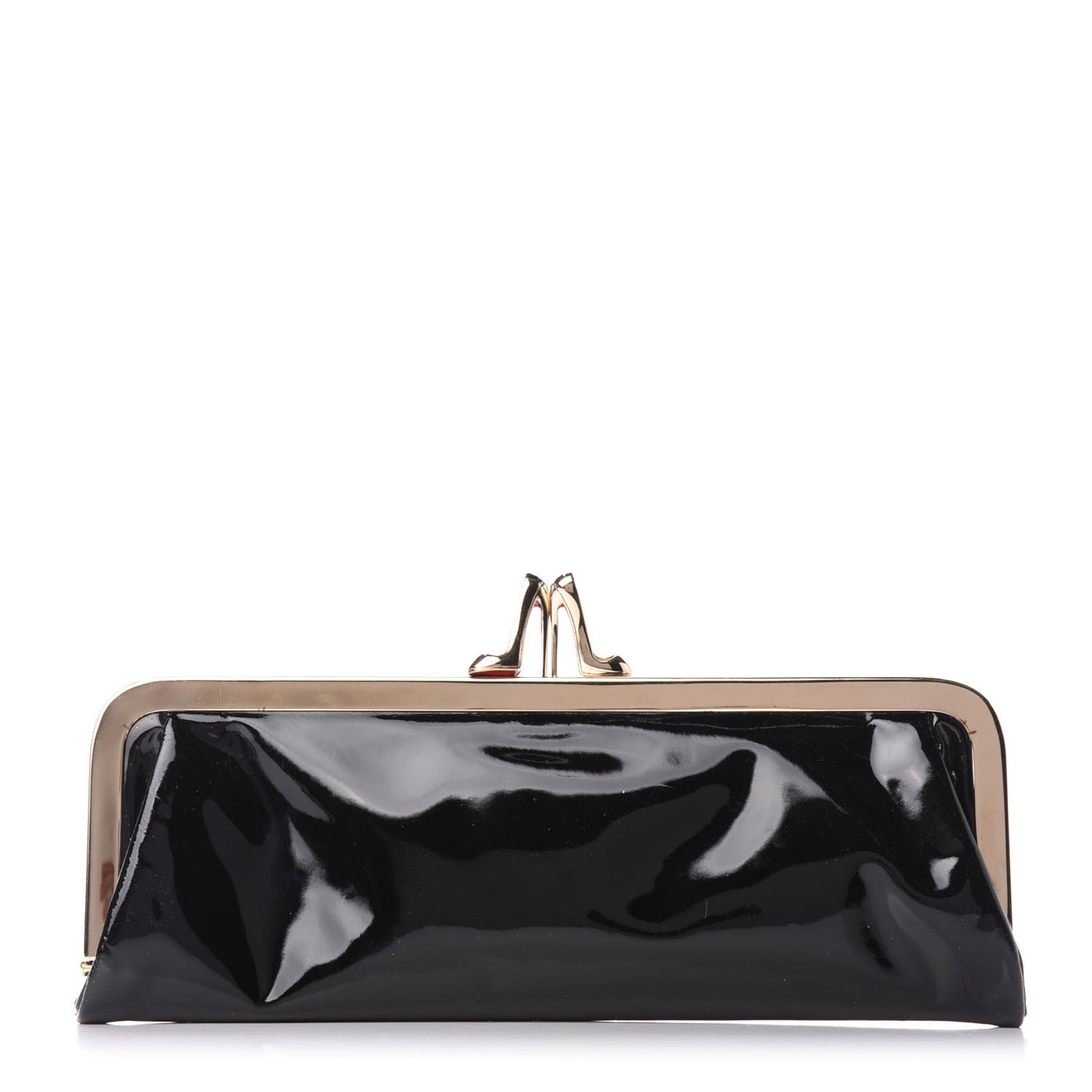 Patent Miss Loubi Clutch Black