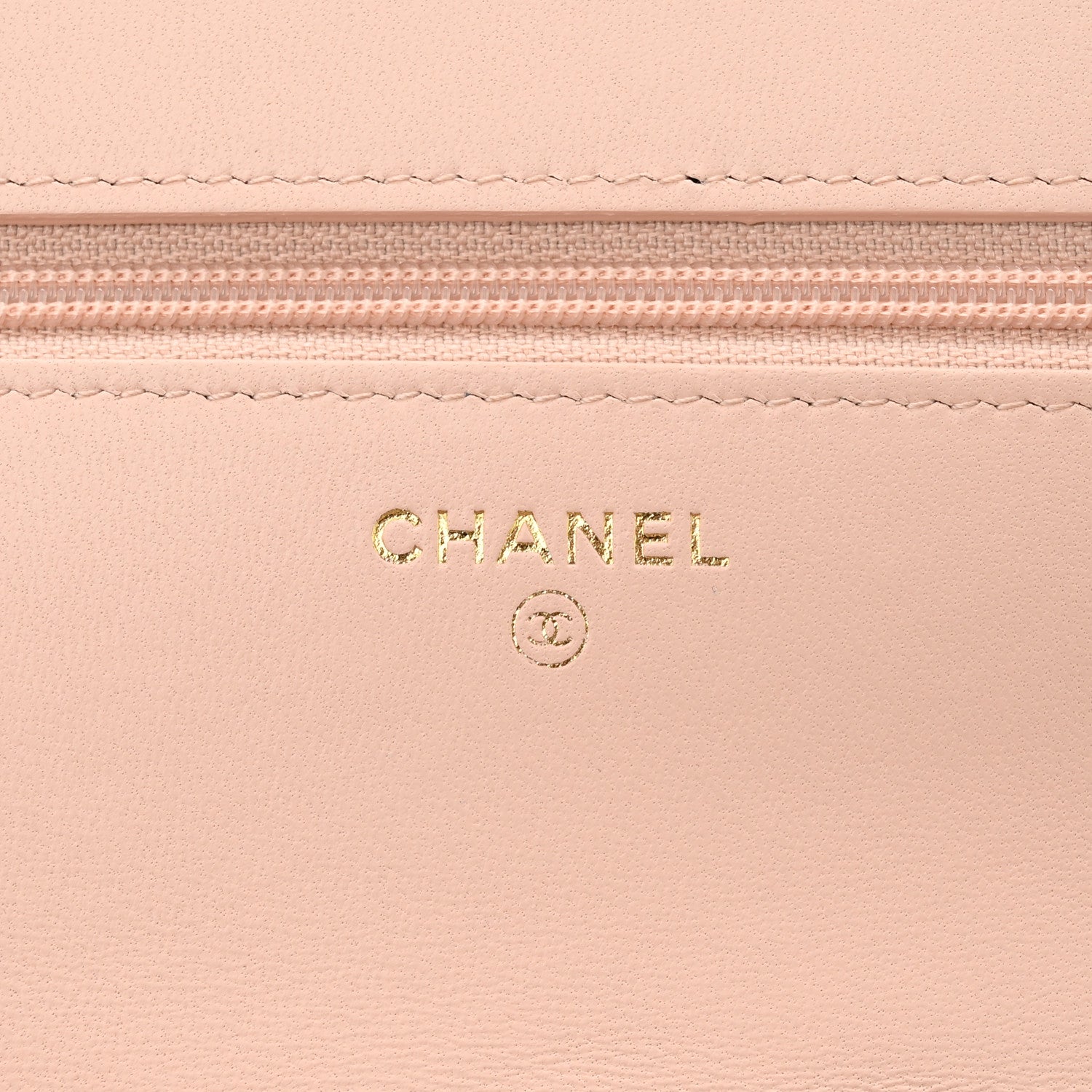 Chanel Lambskin Resin Bi-Color Quilted Wallet On Chain WOC Light Beige 6 of 13