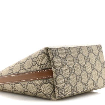 Gucci GG Supreme Monogram Emblem Nano Bucket Bag Beige Dark Brown 9 of 11