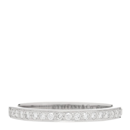 Tiffany Platinum Diamond Grace Half Circle Wedding Band Ring 54 6.75 1 of 4