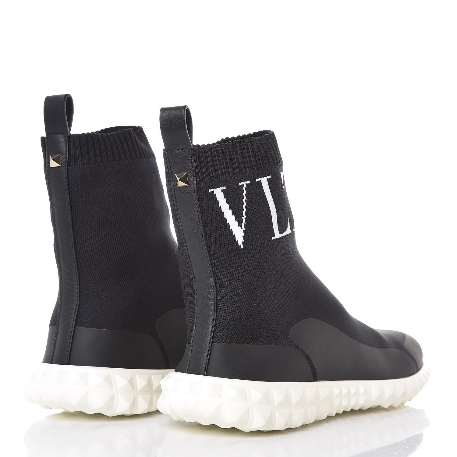 Valentino Garavani Stretch Knit VLTN Sock Sneakers 36 Black 4 of 7