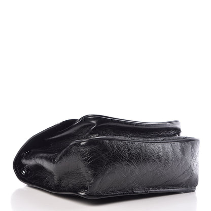 Saint Laurent Crinkled Calfskin Matelasse Monogram Medium Niki Chain Satchel Black 5 of 12