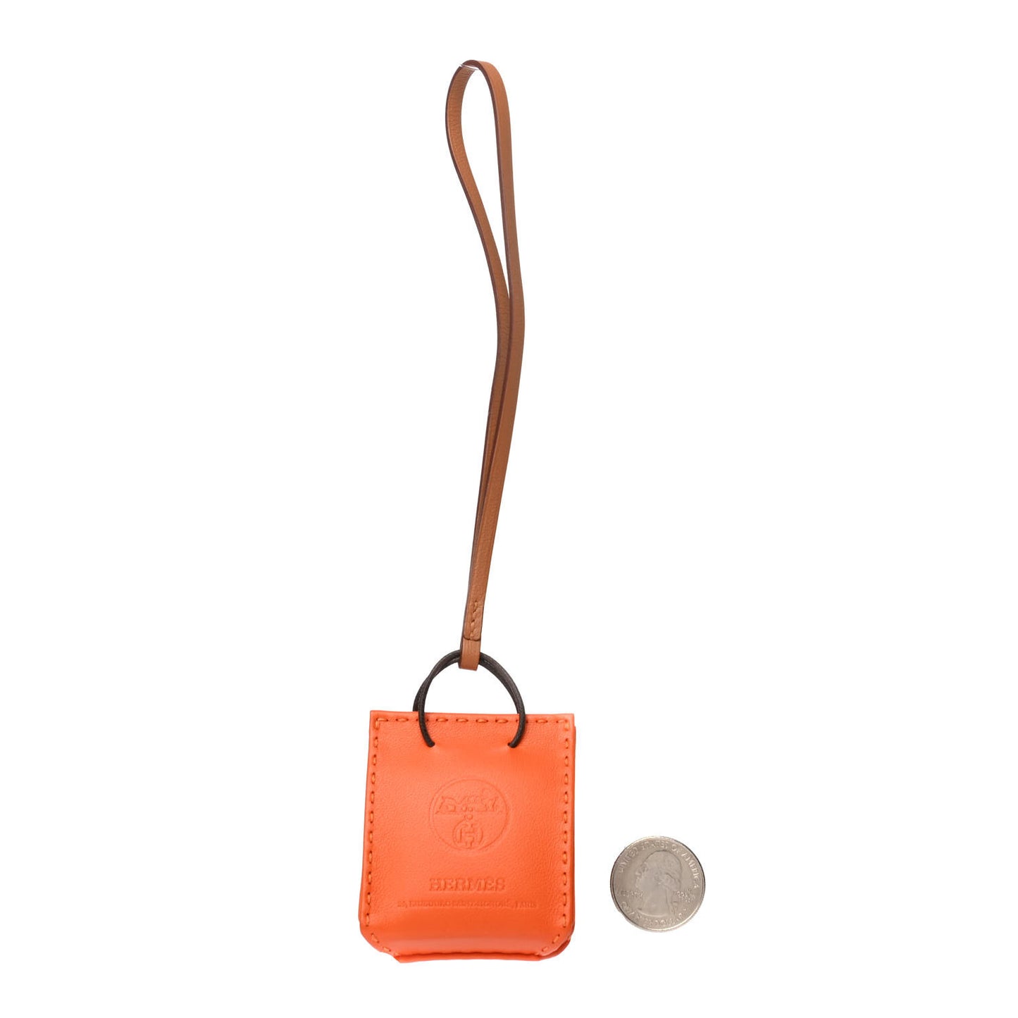 Milo Lambskin Swift Shopping Bag Charm Feu Gold