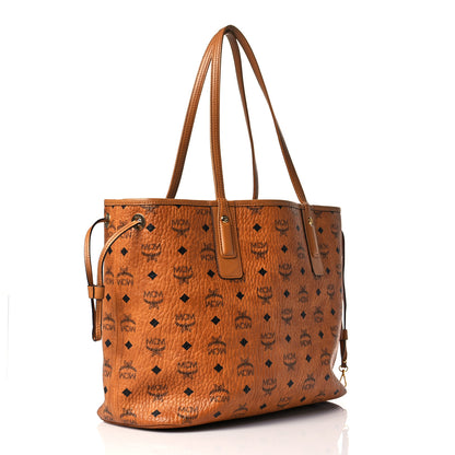 MCM Visetos Medium Liz Reversible Shopper Tote Cognac 4 of 13