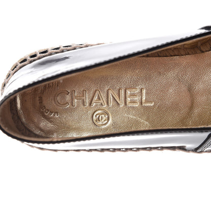 Chanel Patent CC Espadrilles 36 Black 9 of 11