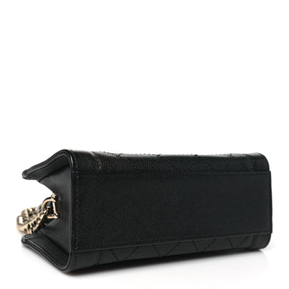 Chanel Grained Calfskin Stitched Mini Label Click Shopper Tote Black 4 of 10