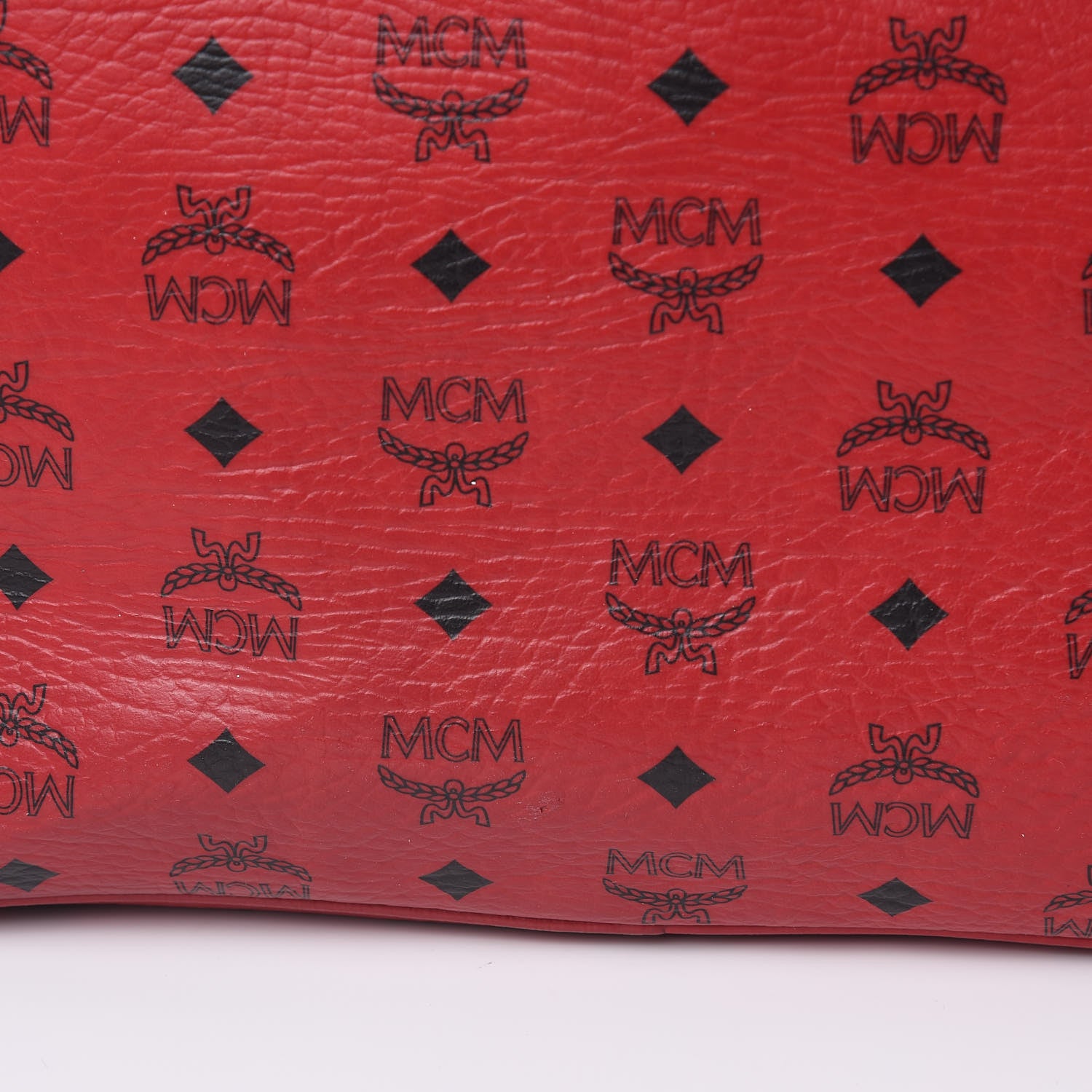 MCM Visetos Medium Liz Reversible Shopper Tote Ruby Red 15 of 23