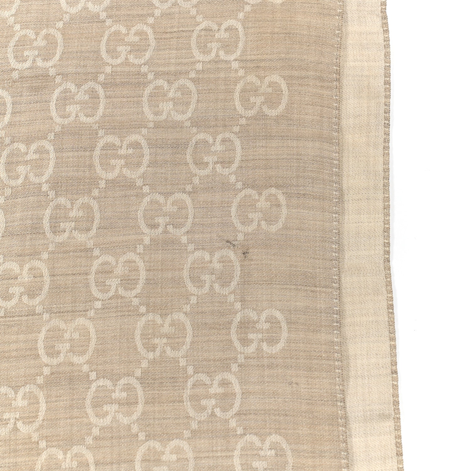 Gucci Wool Silk GG Monogram GGNat Scarf Sand 4 of 5