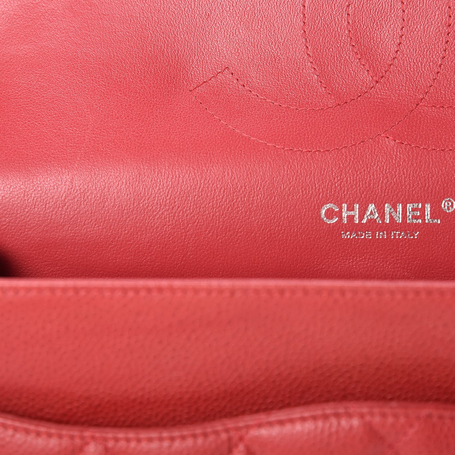 Caviar Quilted Jumbo Double Flap Red