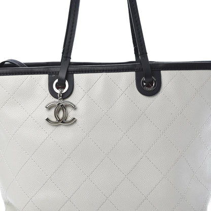 Chanel Grained Calfskin Shopping Fever Tote White 9 of 16