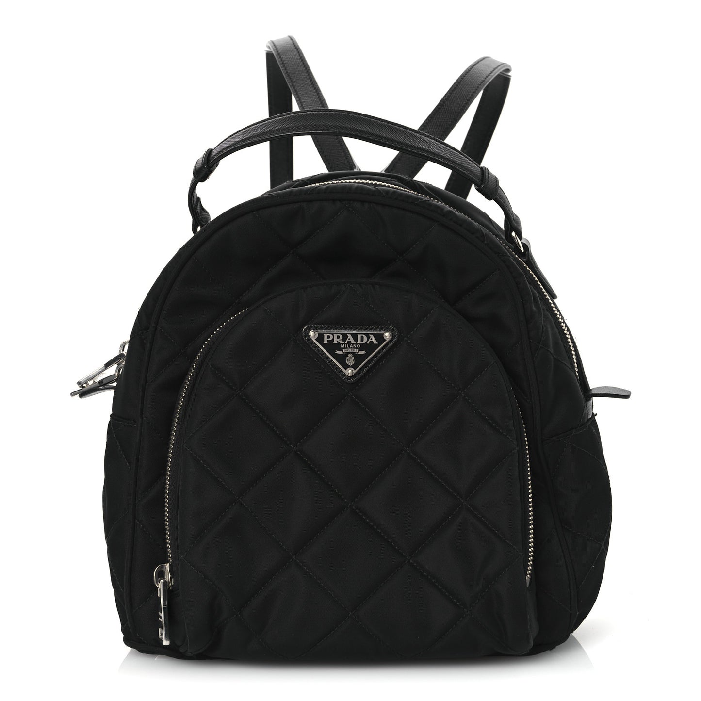 Nylon Tessuto Impuntu Quilted Backpack Black