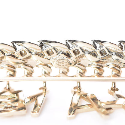 Chanel Crystal CC Logo Charms Brooch Gold 3 of 5