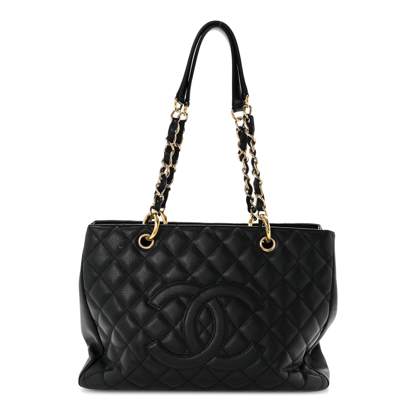 Caviar Quilted Grand Shopping Tote GST Black
