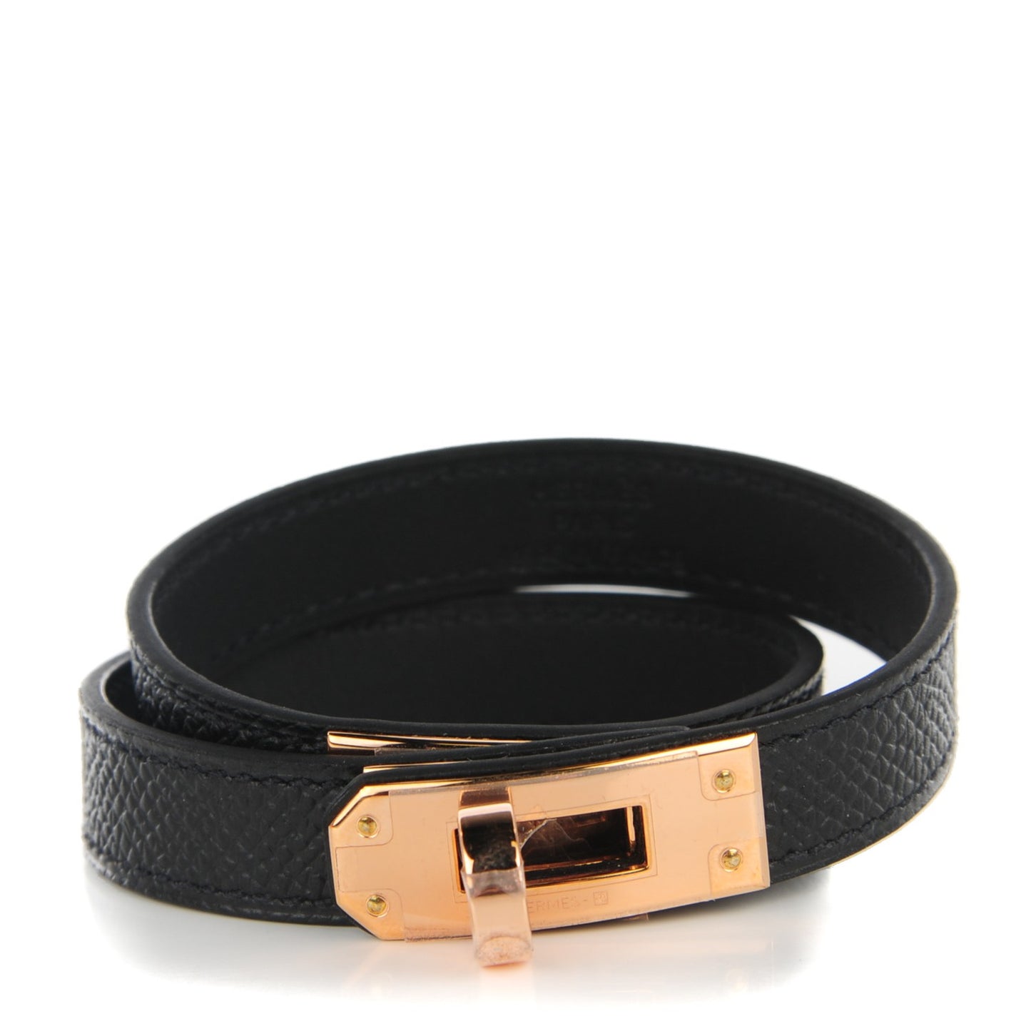 Epsom Kelly Double Tour Bracelet M Black