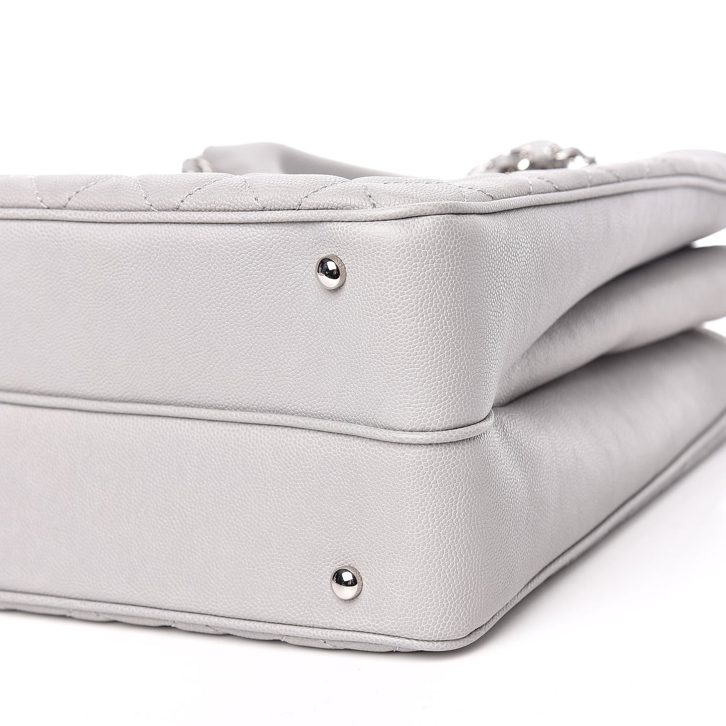 Caviar Quilted Large Urban Companion Top Handle Shopping Tote Grey