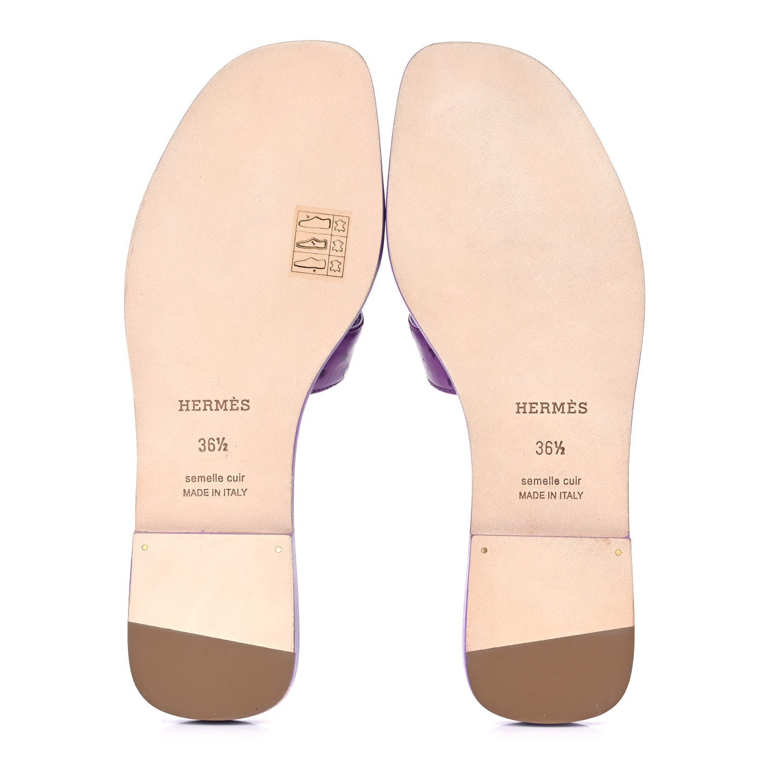 Hermes Ostrich Oran Sandals 36.5 Violet 5 of 9