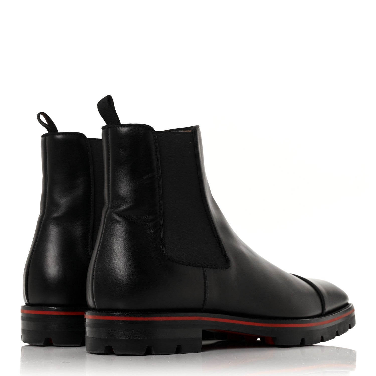 Christian Louboutin Calfskin Mens Melon Flat Chelsea Boots 41.5 Black 4 of 9
