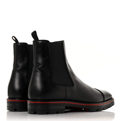 Christian Louboutin Calfskin Mens Melon Flat Chelsea Boots 41.5 Black 4 of 9