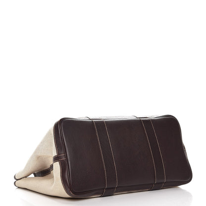 Hermes Toile Buffle Gala Garden Party Tote 36 MM Marron Fonce 4 of 14