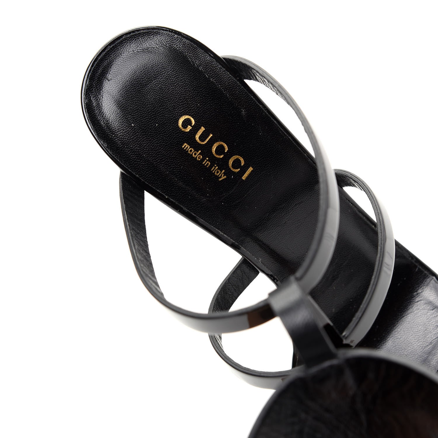 Gucci Vernice Crystal Ursula Ankle Wrap Caged Sandals 36.5 Black 7 of 9