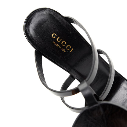 Gucci Vernice Crystal Ursula Ankle Wrap Caged Sandals 36.5 Black 7 of 9