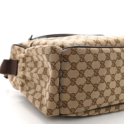 Gucci Monogram Natural Pigskin Large Diaper Bag Beige Ebony Cocoa Dark Chocolate 10 of 12