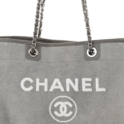 Chanel Canvas Small Deauville Tote Grey 8 of 13