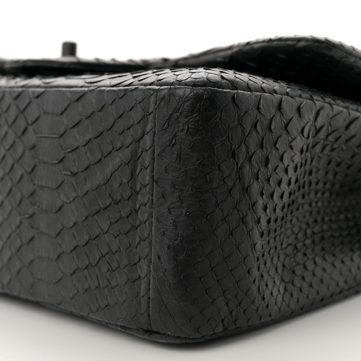Chanel Snakeskin Jumbo Double Flap So Black 9 of 10