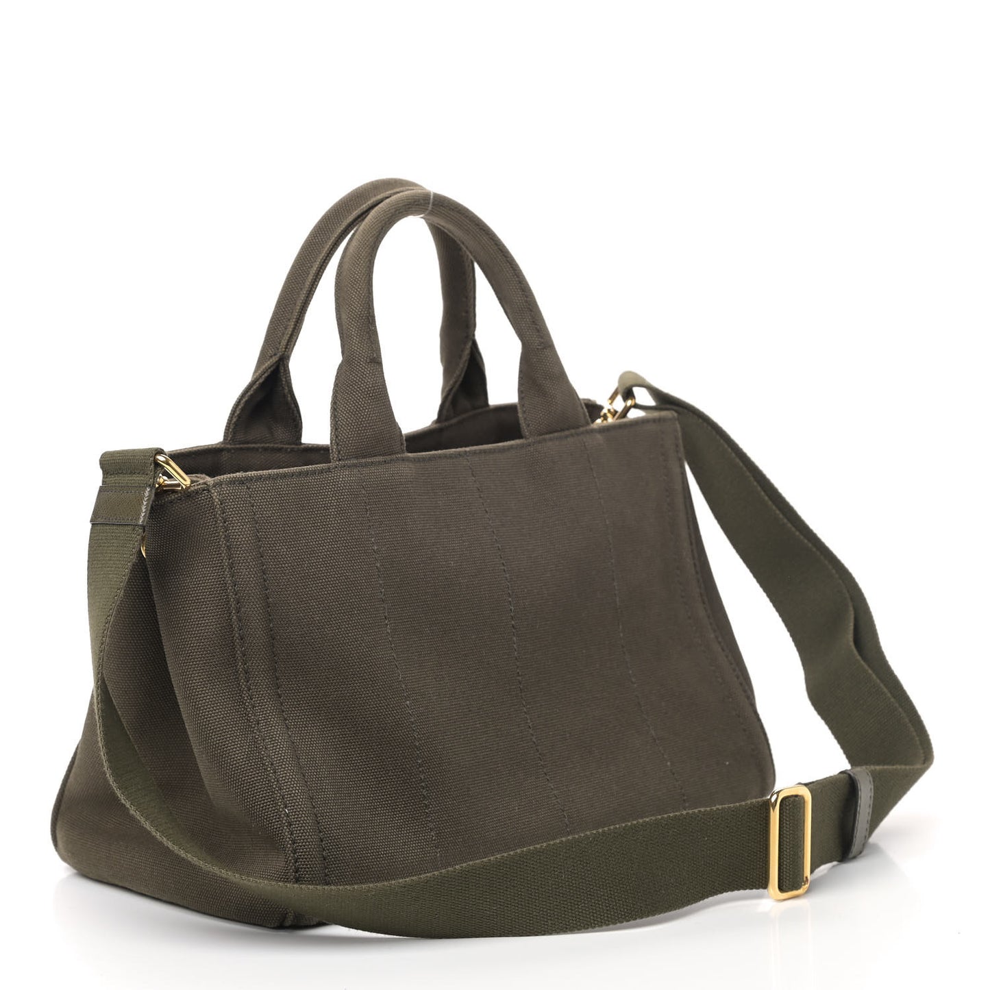 Canvas Studded Crystal Canapa Tote Militare