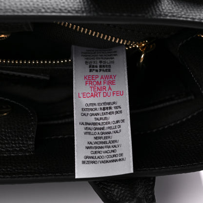 Burberry Grainy Calfskin House Check Small Banner Tote Black 7 of 11