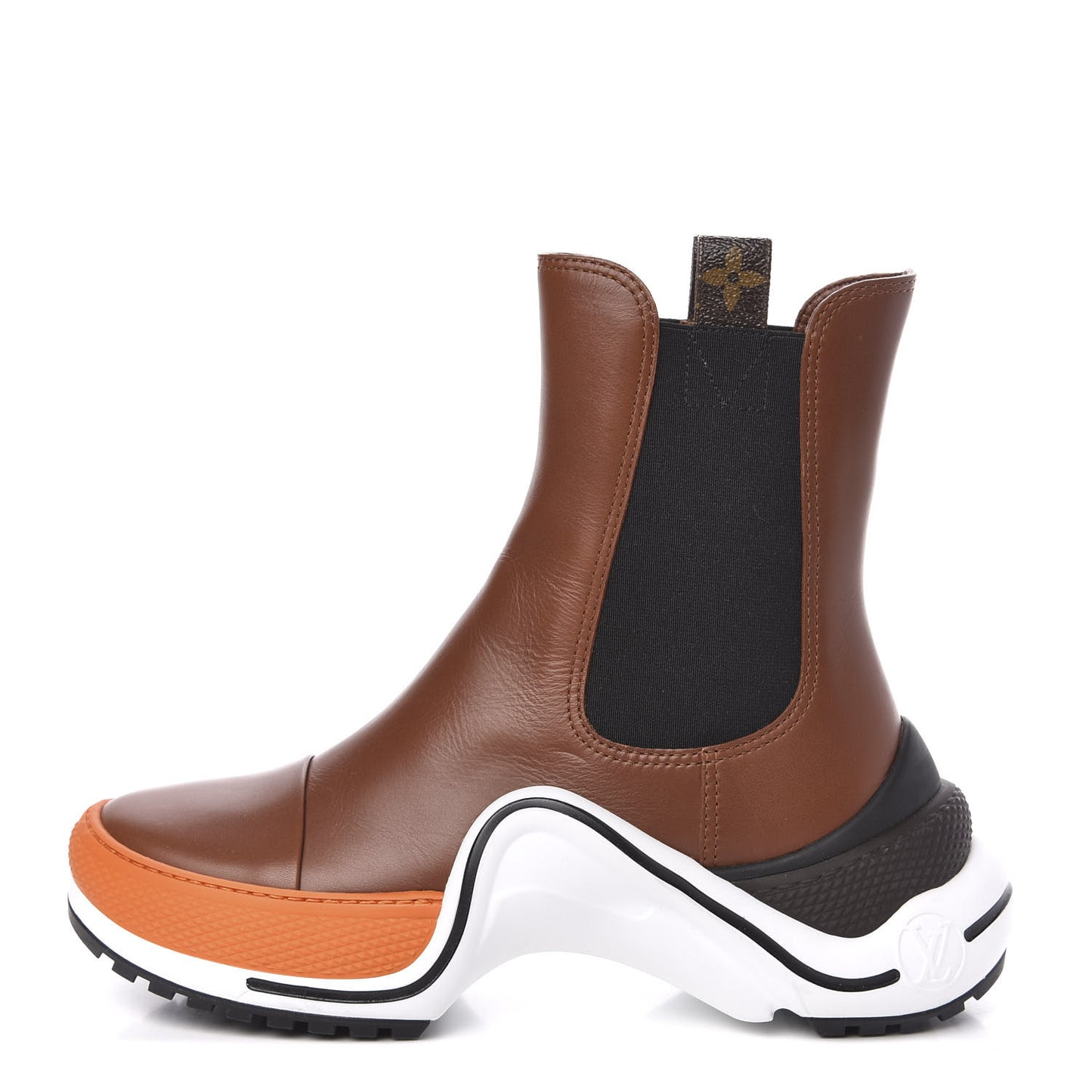 Calfskin Archlight Flat Chelsea Boots 36 Cognac Brown