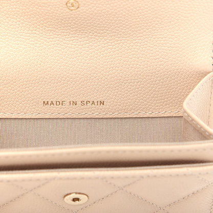 Chanel Caviar Pearl Quilted Coco Candy Flap Card Holder Beige 6 of 9