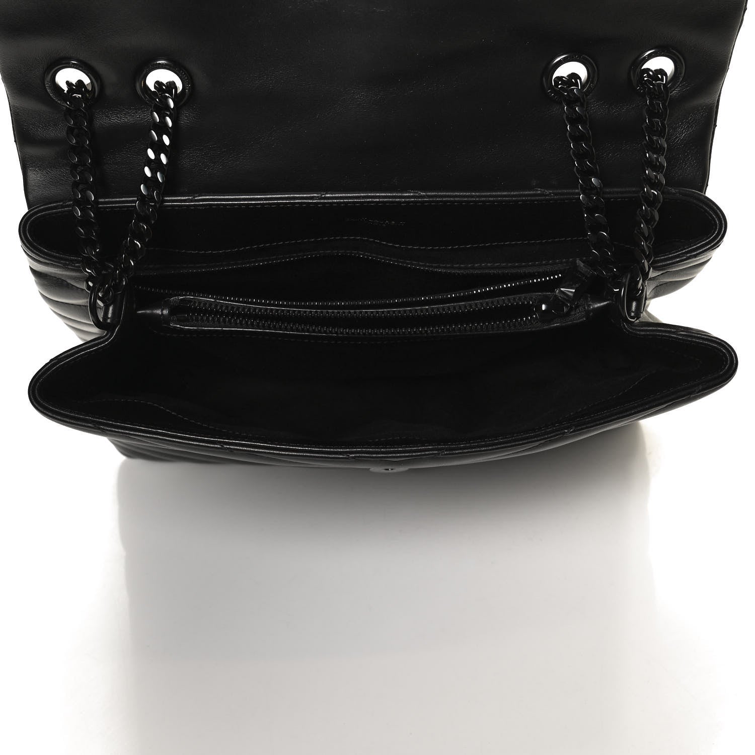 Saint Laurent Calfskin Y Quilted Monogram Medium Loulou Chain Satchel Black 5 of 12
