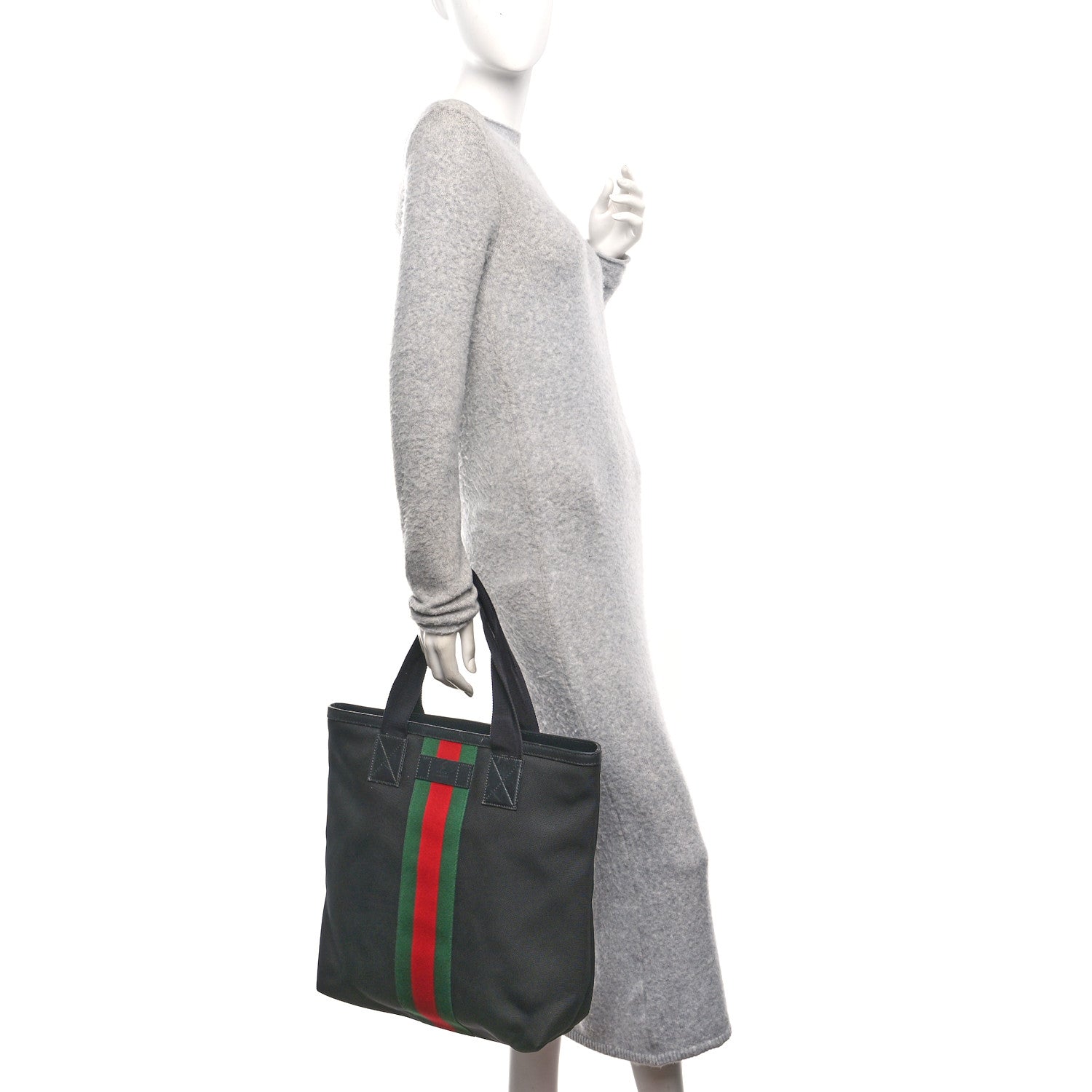 Gucci Techno Canvas Web Vertical Tote Black 2 of 10