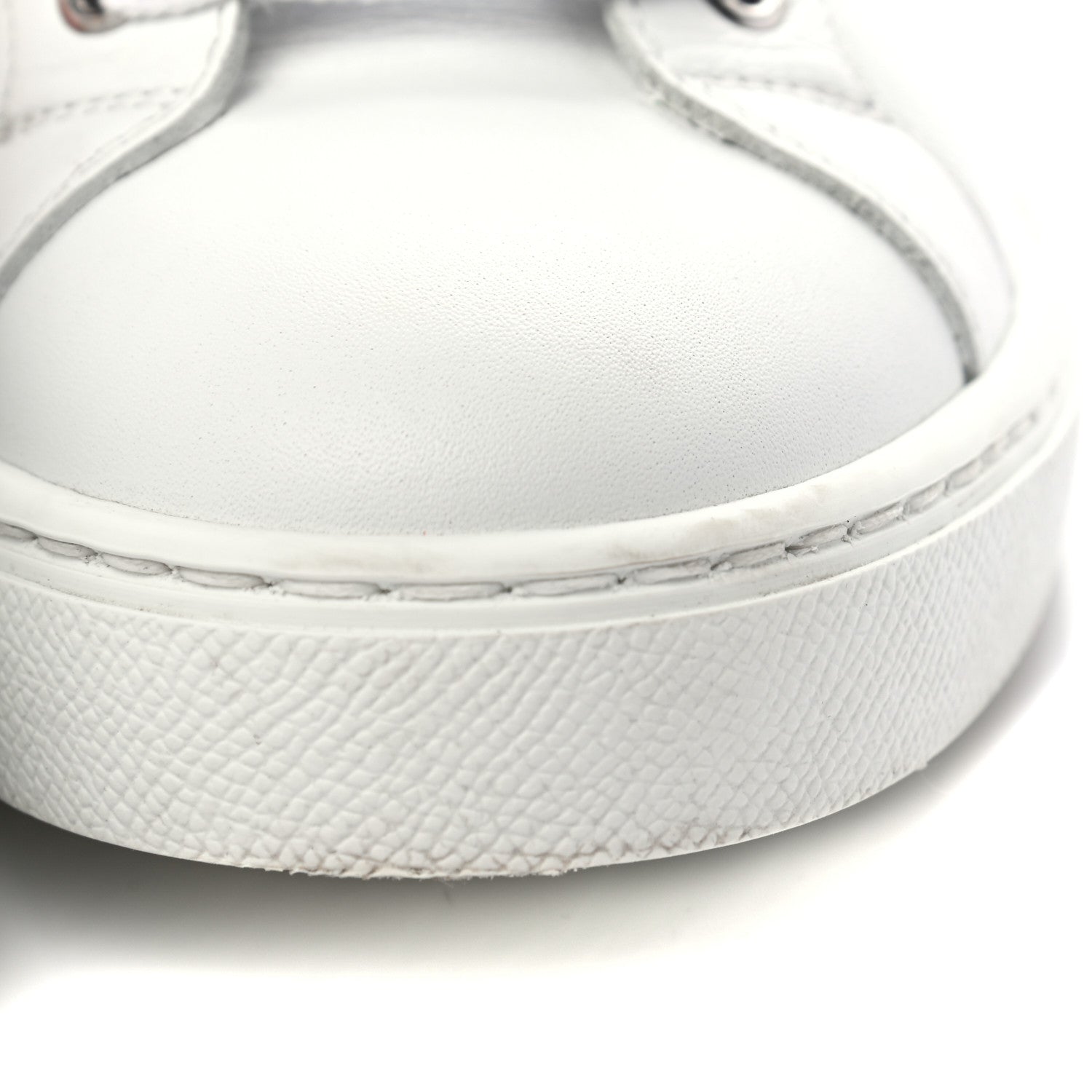 Hermes Calfskin Womens Advantage Sneakers 36.5 White Orange 10 of 10
