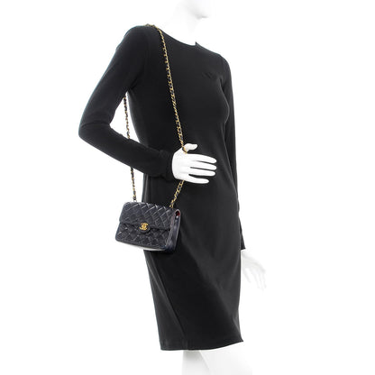 Chanel Lambskin Quilted Mini Rectangular Flap Navy 2 of 12