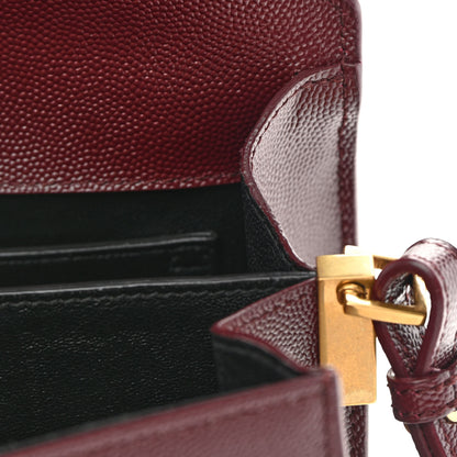 Saint Laurent Grain de Poudre Medium Classic Monogram Cassandra Top Handle Rouge Legion 9 of 12