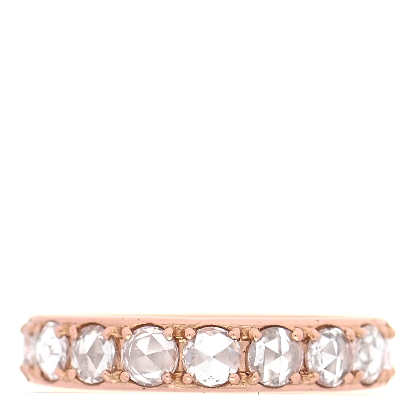 18K Rose Gold Diamond Metro Rose Cut Eternity Band Ring 49 5