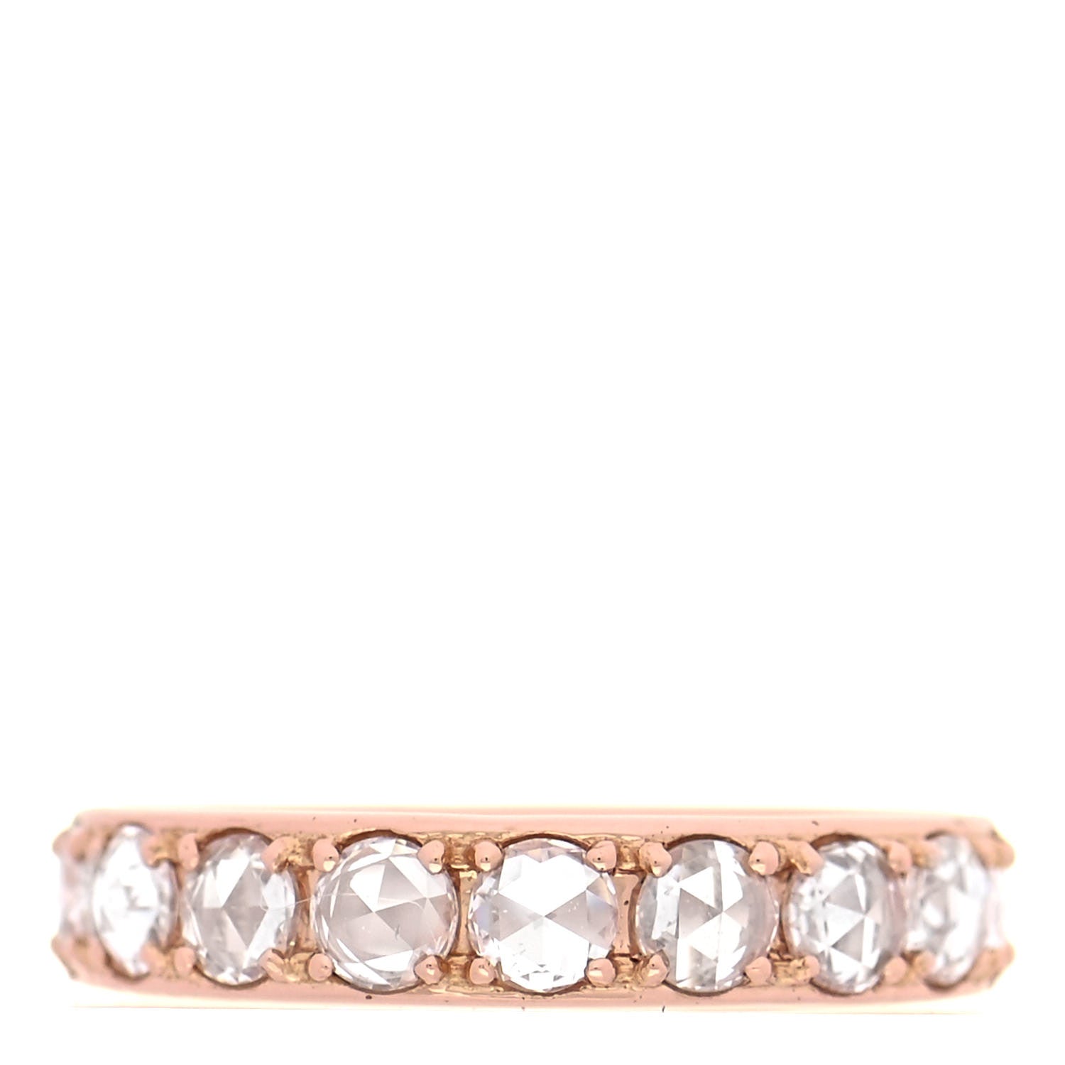 Tiffany 18K Rose Gold Diamond Metro Rose Cut Eternity Band Ring 49 5 1 of 5