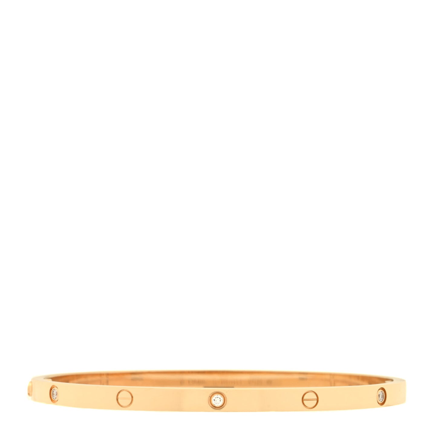 18K Yellow Gold 6 Diamond Small LOVE Bracelet 17