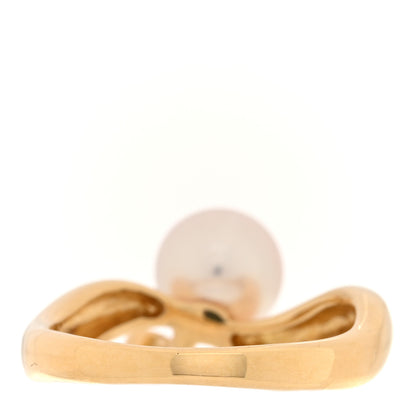 Mikimoto 18K Yellow Gold Diamond Akoya Cultured Pearl 7mm Ring 50 5.25 3 of 4