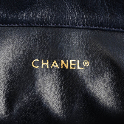 Chanel Lambskin Quilted Shoulder Bag Navy Blue 7 of 8