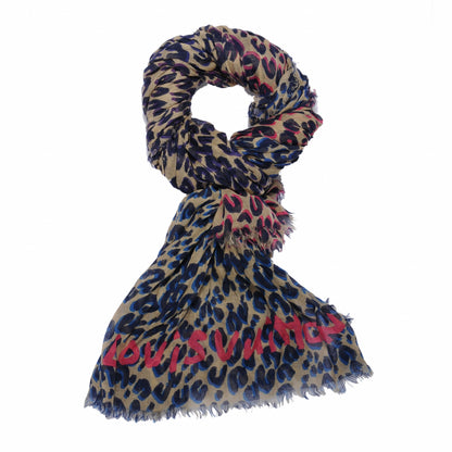 Louis Vuitton Cashmere Silk Leo Pop Stole Corail 1 of 5