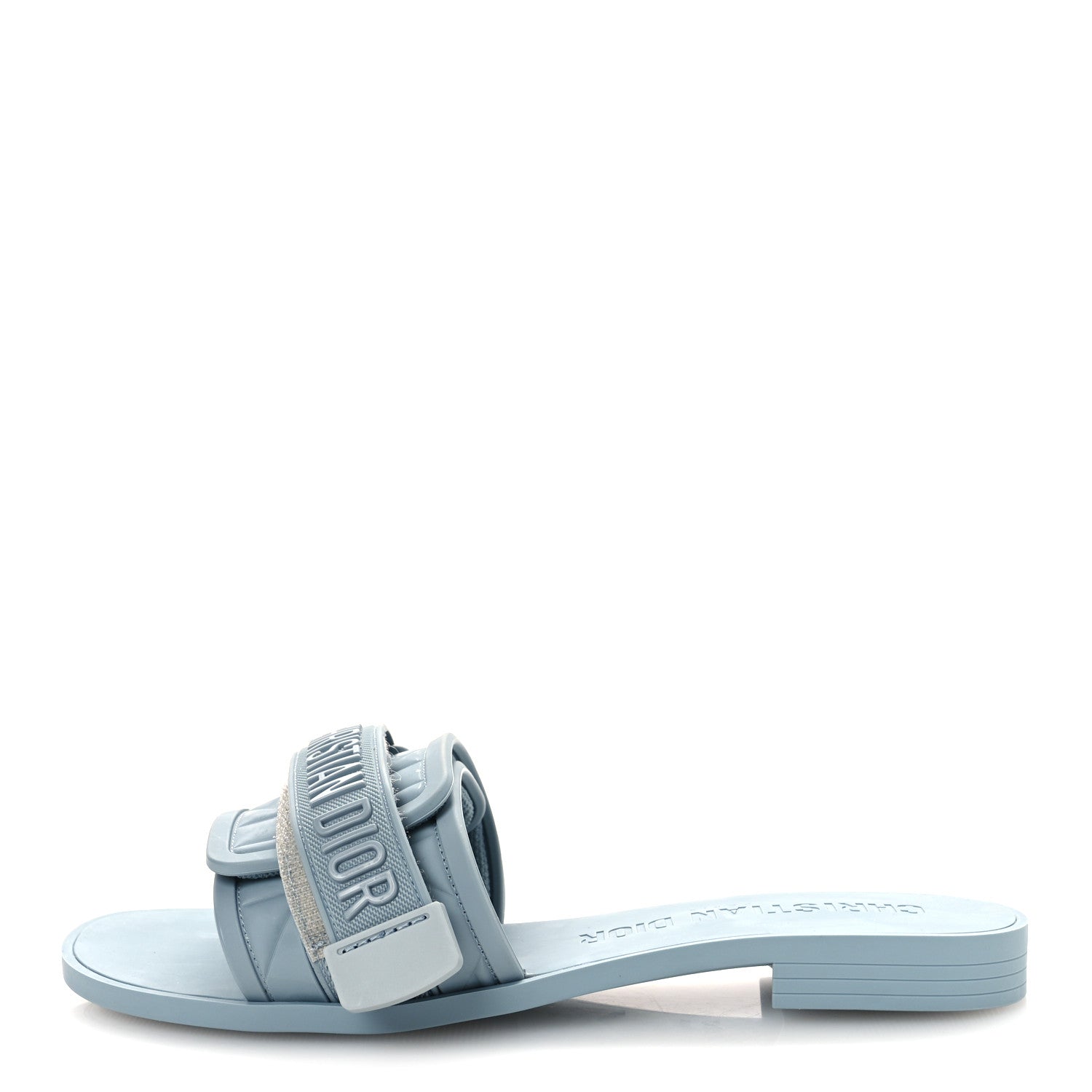 Christian Dior Rubber Macrocannage Dio(r)evolution Slide Sandals 36 Bracing Blue 1 of 11