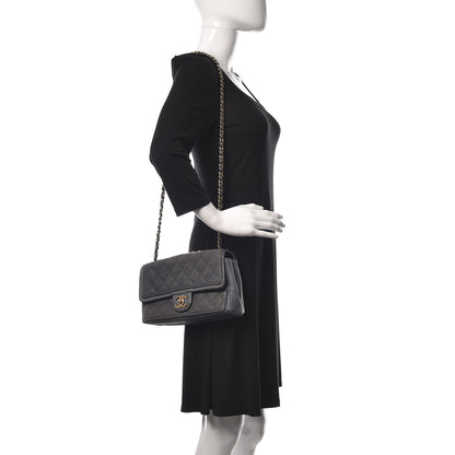 Chanel Calfskin Stitched Two Tone Flap Blue 2 of 23